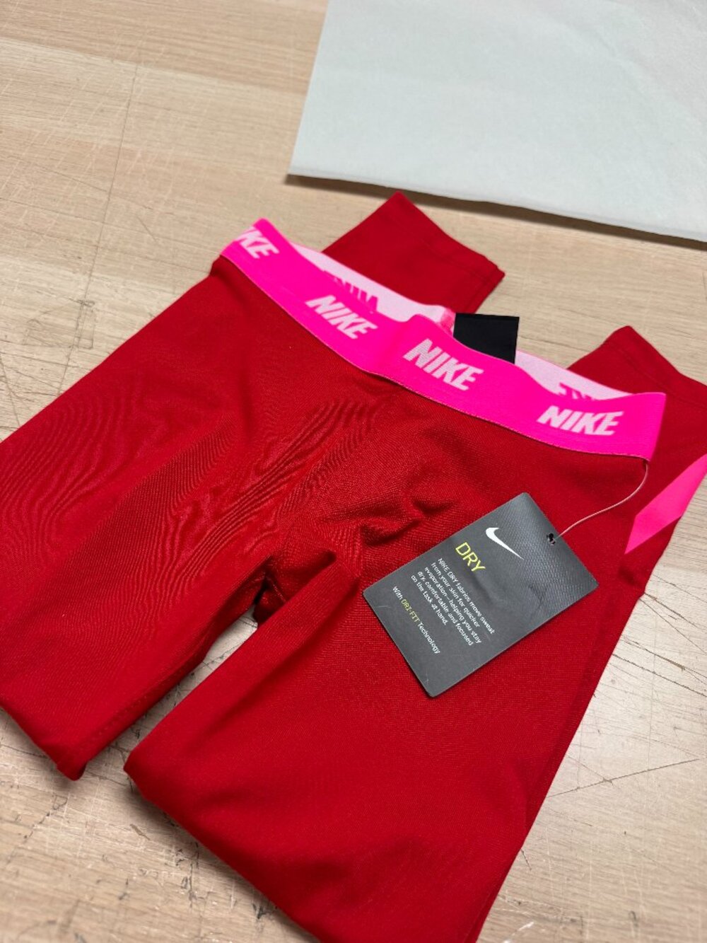 Nike Girl's Dri-Fit Leggings Red 6X/L 6-7 years